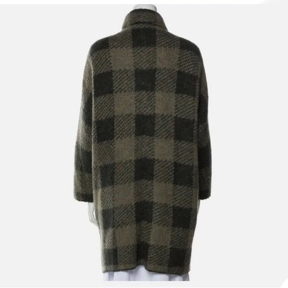Rag and Bone Cammie Sweater Coat Green Black Plaid XXS/S - Picture 5 of 9